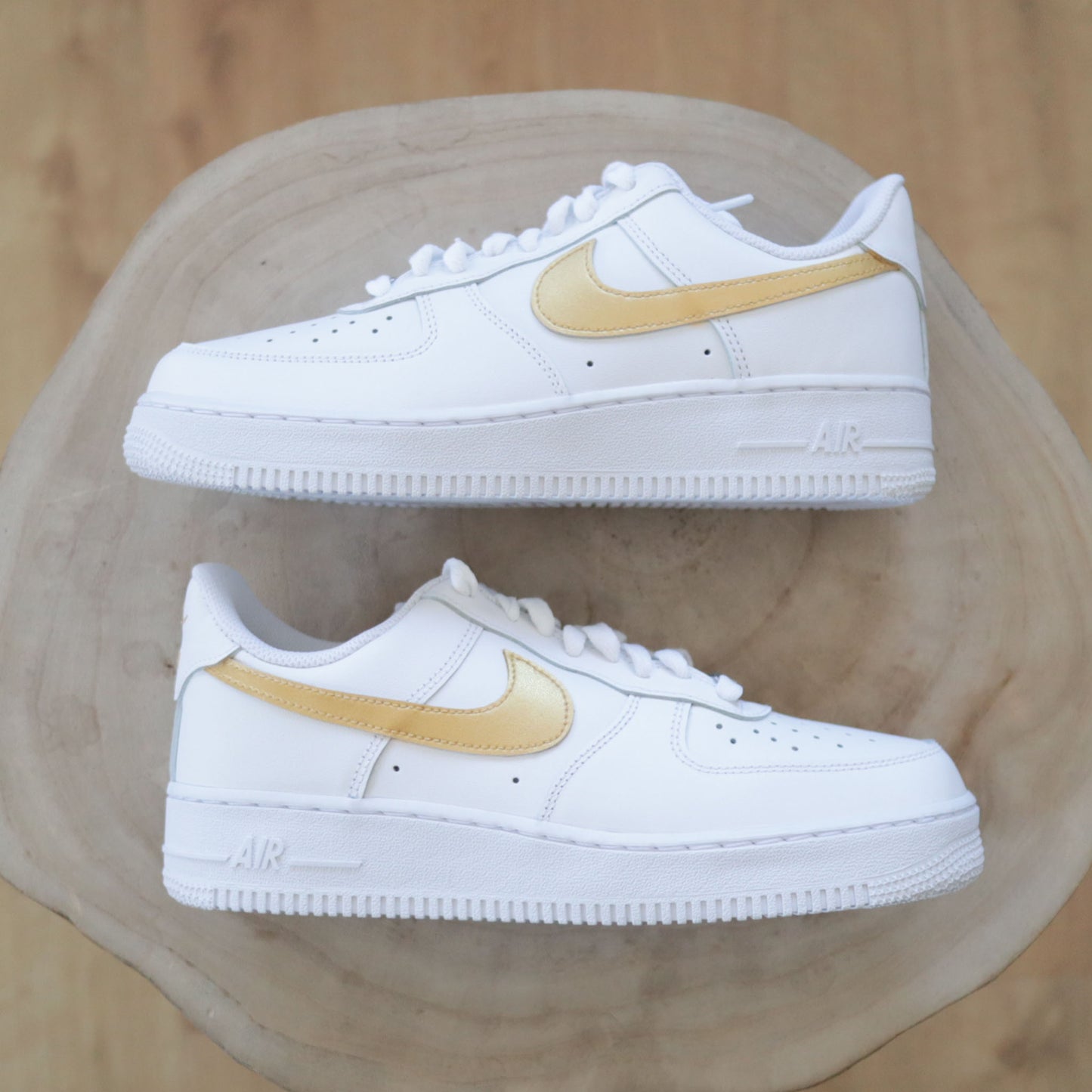 nike air force 1 doré air force one custom gold baskets custom femme sneakers personnalisées af1 enfants