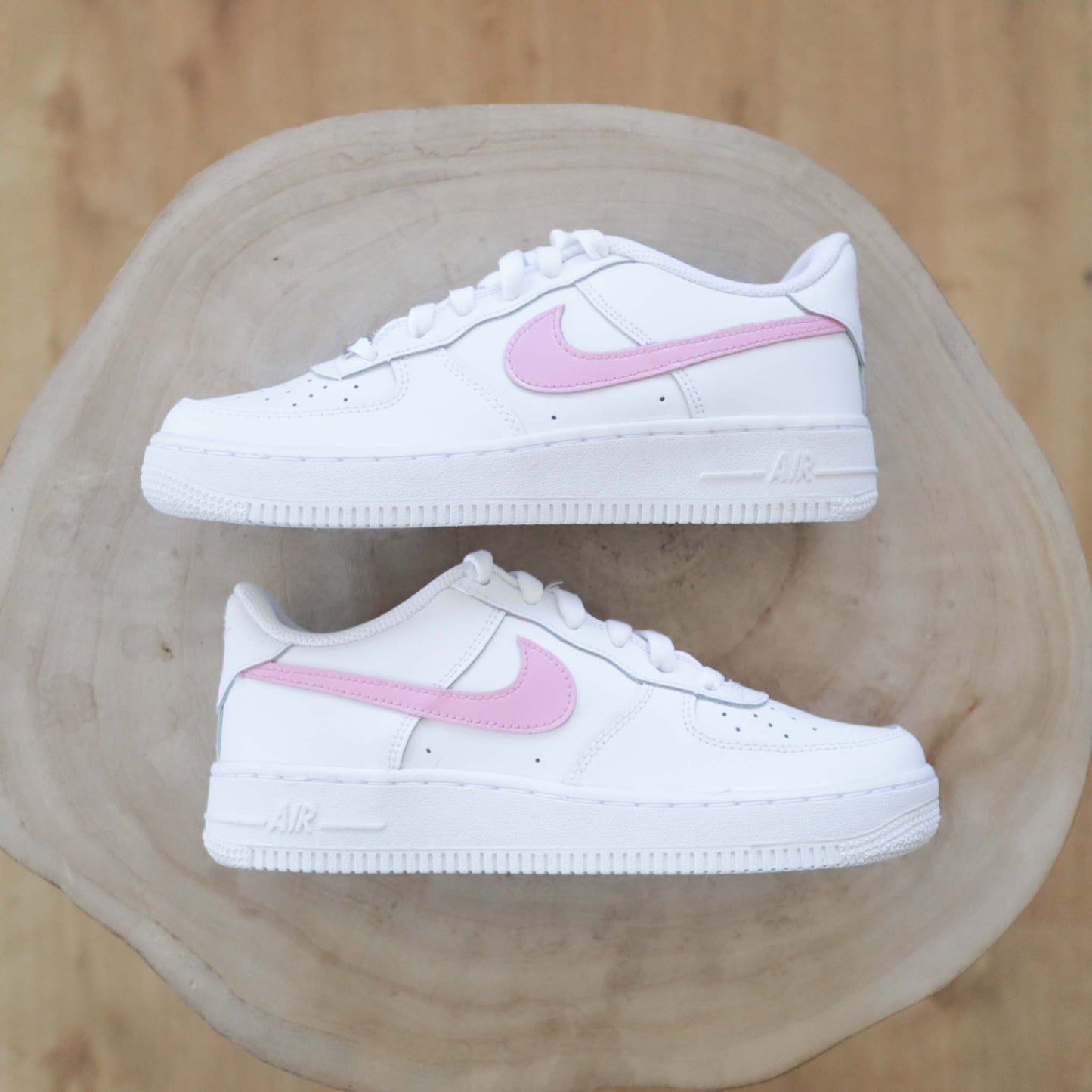 nike air force 1 custom rose barbie baskets custom pastel enfants sneakers personnalisé rose bonbon af1 femme