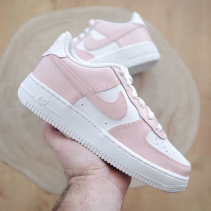 nike air force 1 custom rose pastel baskets custom femme enfants nike rose af1 pastel sneakers nike personnalisable