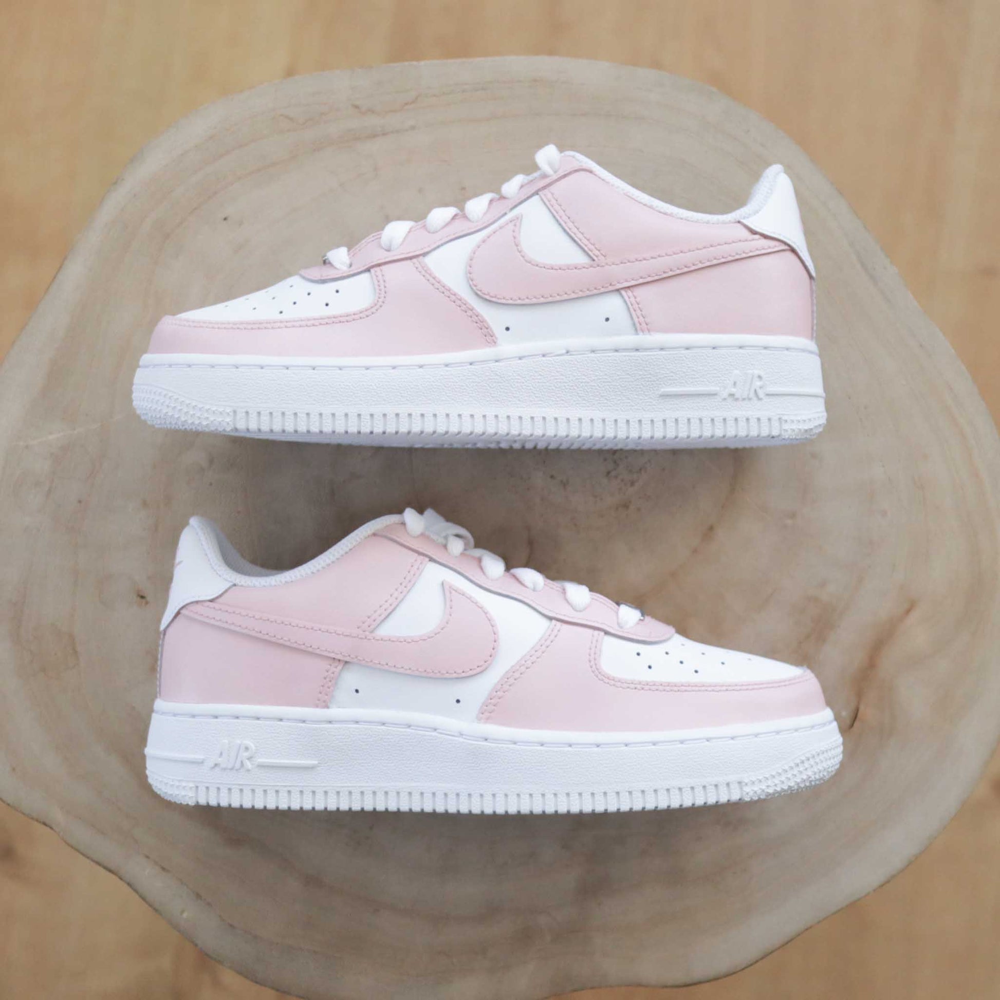 nike air force 1 custom rose pastel baskets custom femme enfants nike rose af1 pastel sneakers nike personnalisable