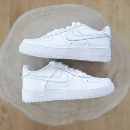 nike air force 1 custom pastel sneakers personnalisées nike vert menthe baskets custom femme af1 pastel