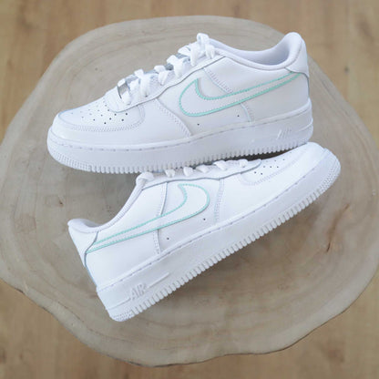 nike air force 1 custom pastel sneakers personnalisées nike vert menthe baskets custom femme af1 pastel