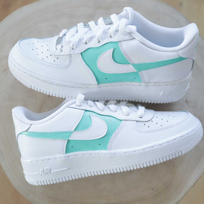 nike air force 1 vert pastel baskets custom femme sneakers nike personnalisable 