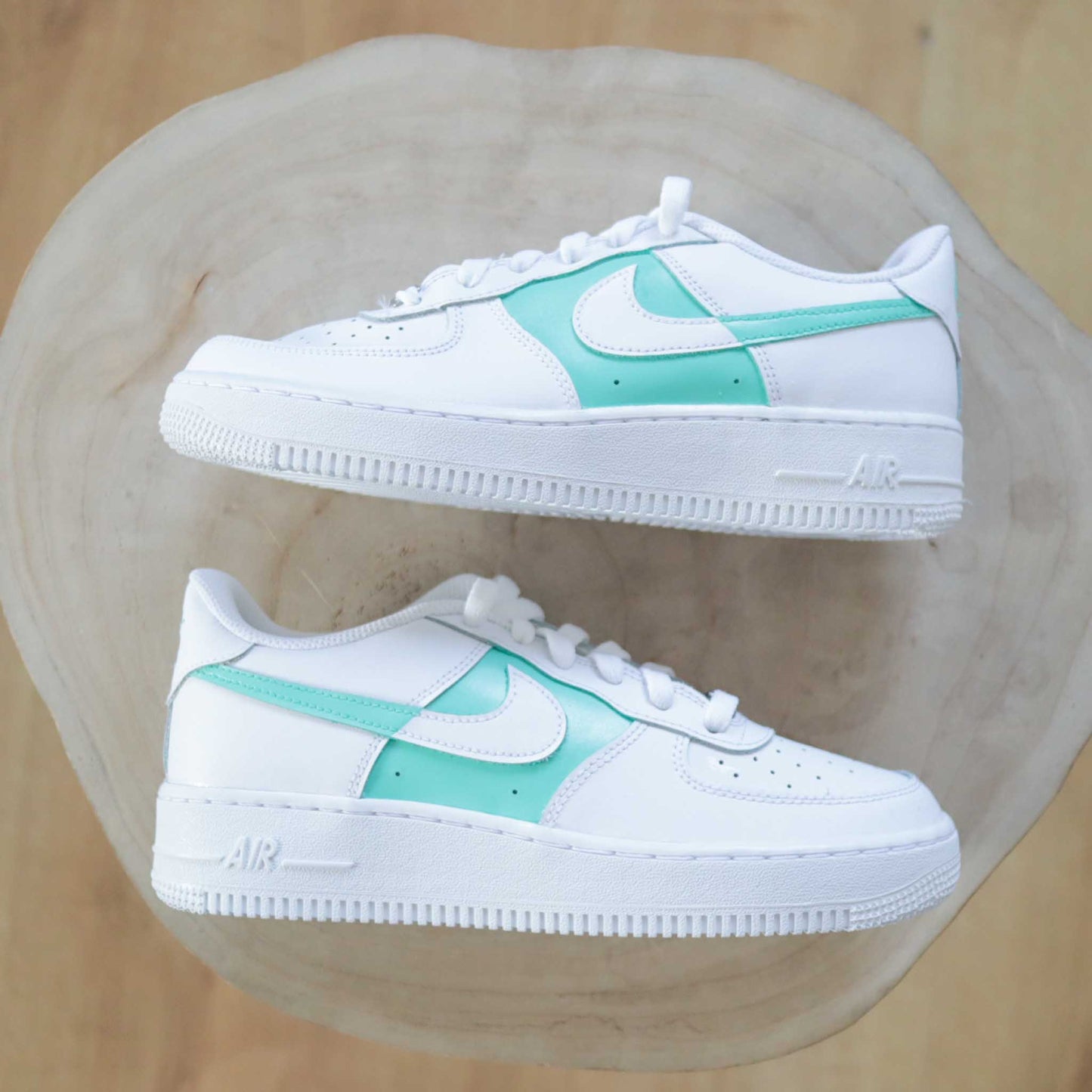 nike air force 1 vert pastel baskets custom femme sneakers nike personnalisable 