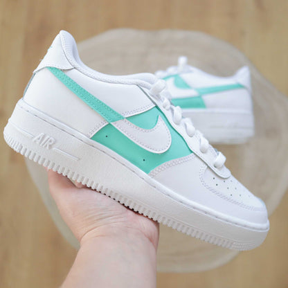 nike air force 1 vert pastel baskets custom femme sneakers nike personnalisable 