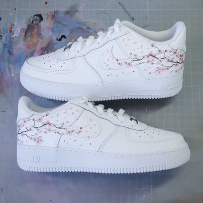 nike air force 1 custom cherry blossom baskets nike fleurs de cerisiers af1 rose custom japon fleurs baskets femme pastel air force sakura