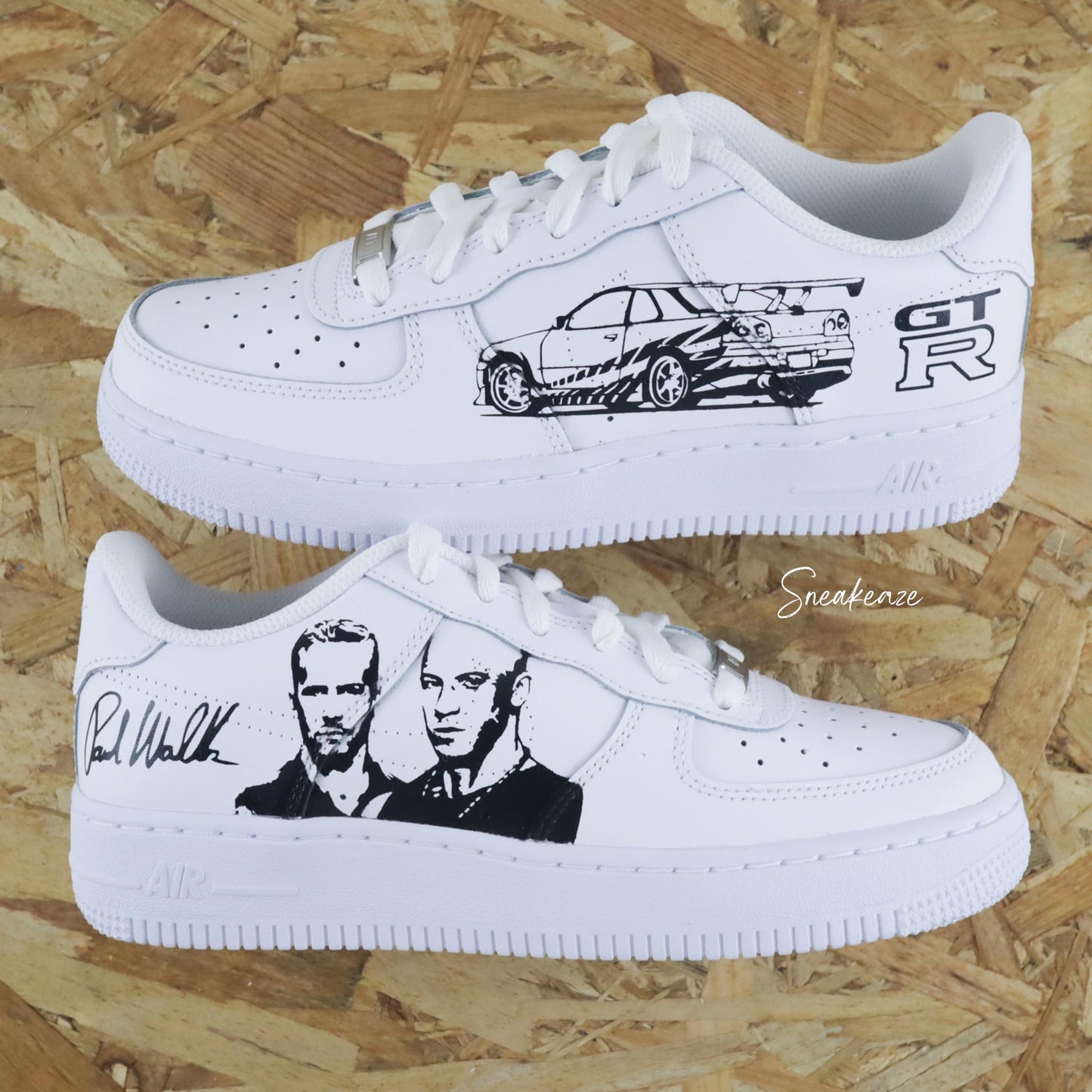 Basket Nike air force 1 custom Fast & Furious Paul Walker - peinte à la main cadeau unique sneakeaze