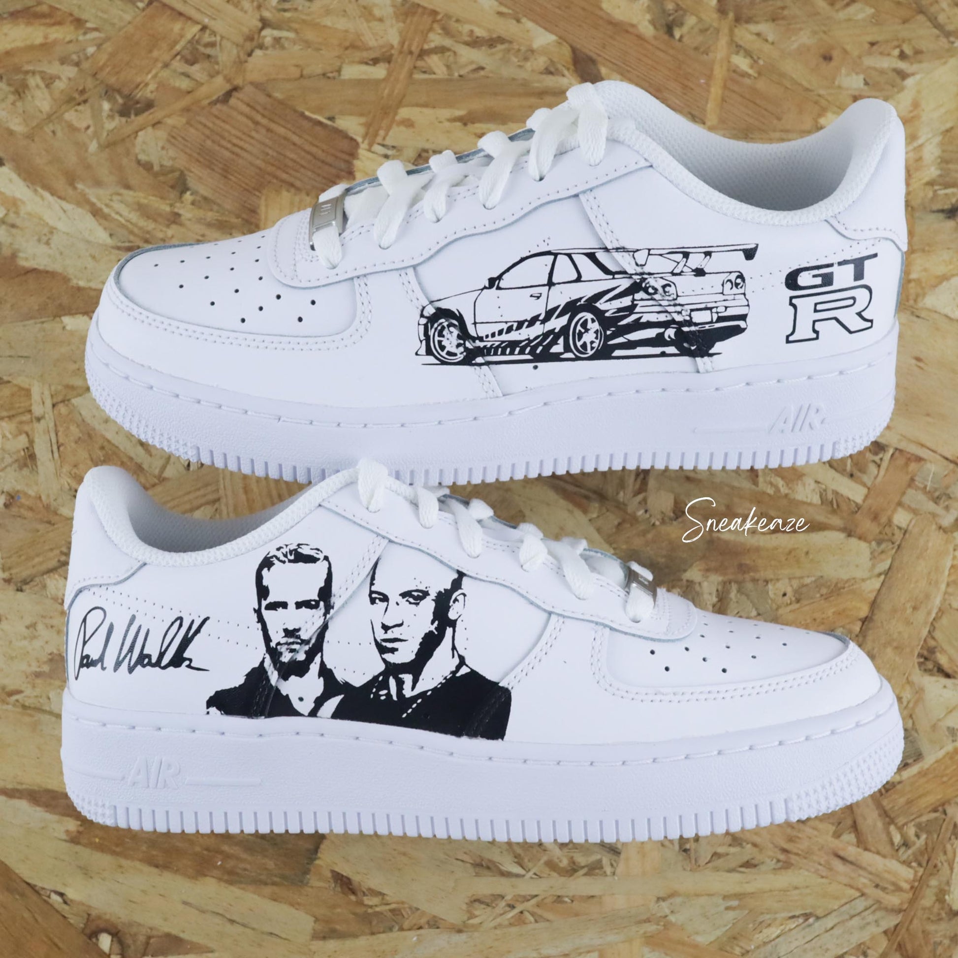 Basket Nike air force 1 custom Fast & Furious Paul Walker - peinte à la main cadeau unique sneakeaze