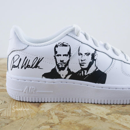 Basket Nike air force 1 custom Fast & Furious Paul Walker - peinte à la main cadeau unique sneakeaze