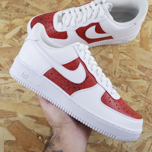 nike air force 1 custom splash rouge noir nike af1 chicago bulls sneakers custom pour homme baskets nike homme pas cher