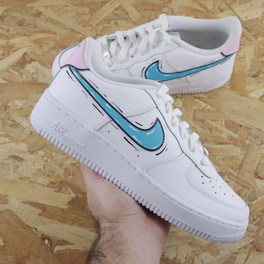 nike air force 1 custom cartoon sneakers personnalisées pour femme nike pastel pas cher af1 promo soldes