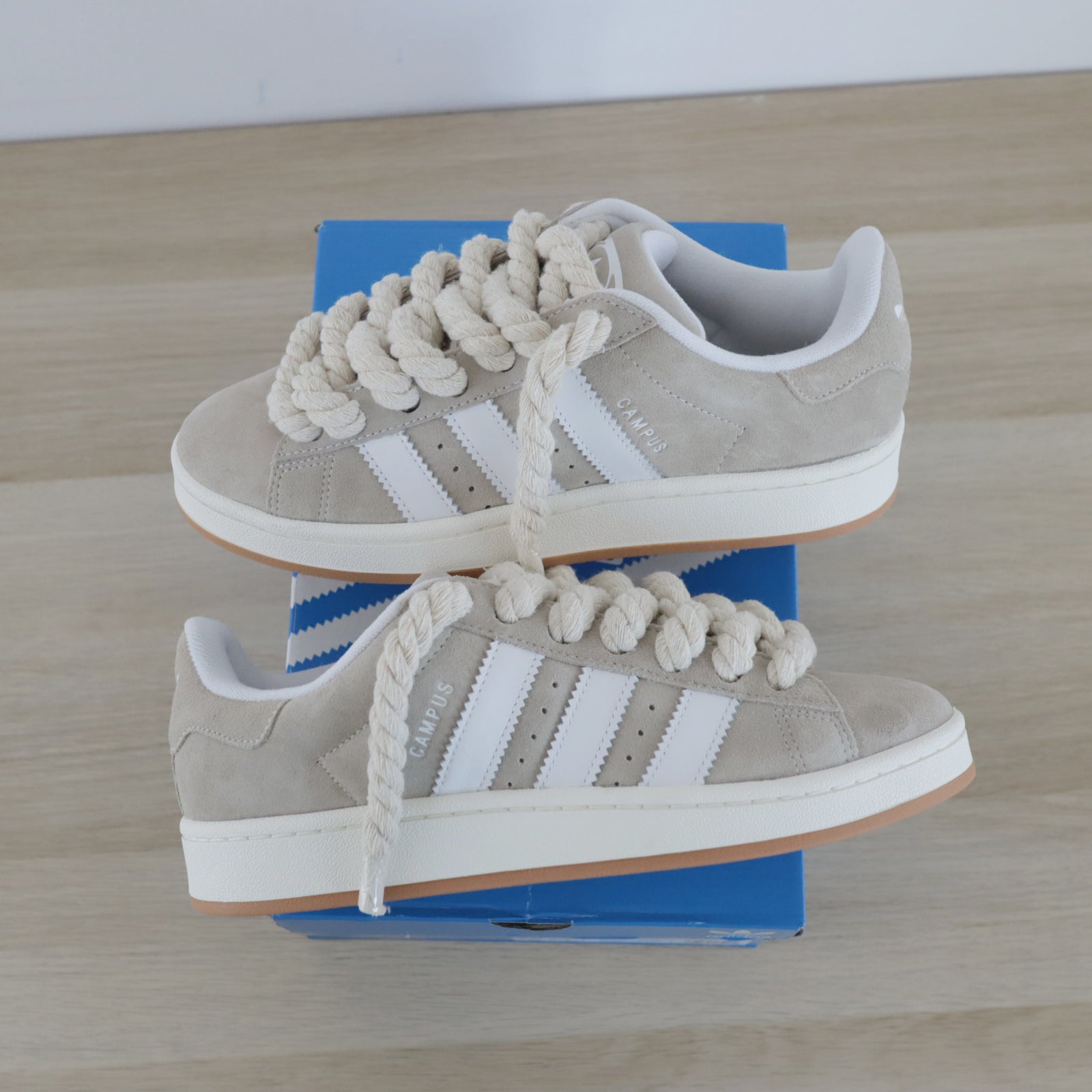 adidas campus rope laces pas cher sneakers custom gros lacets en corde soldes af1 promo air force pas cher beige