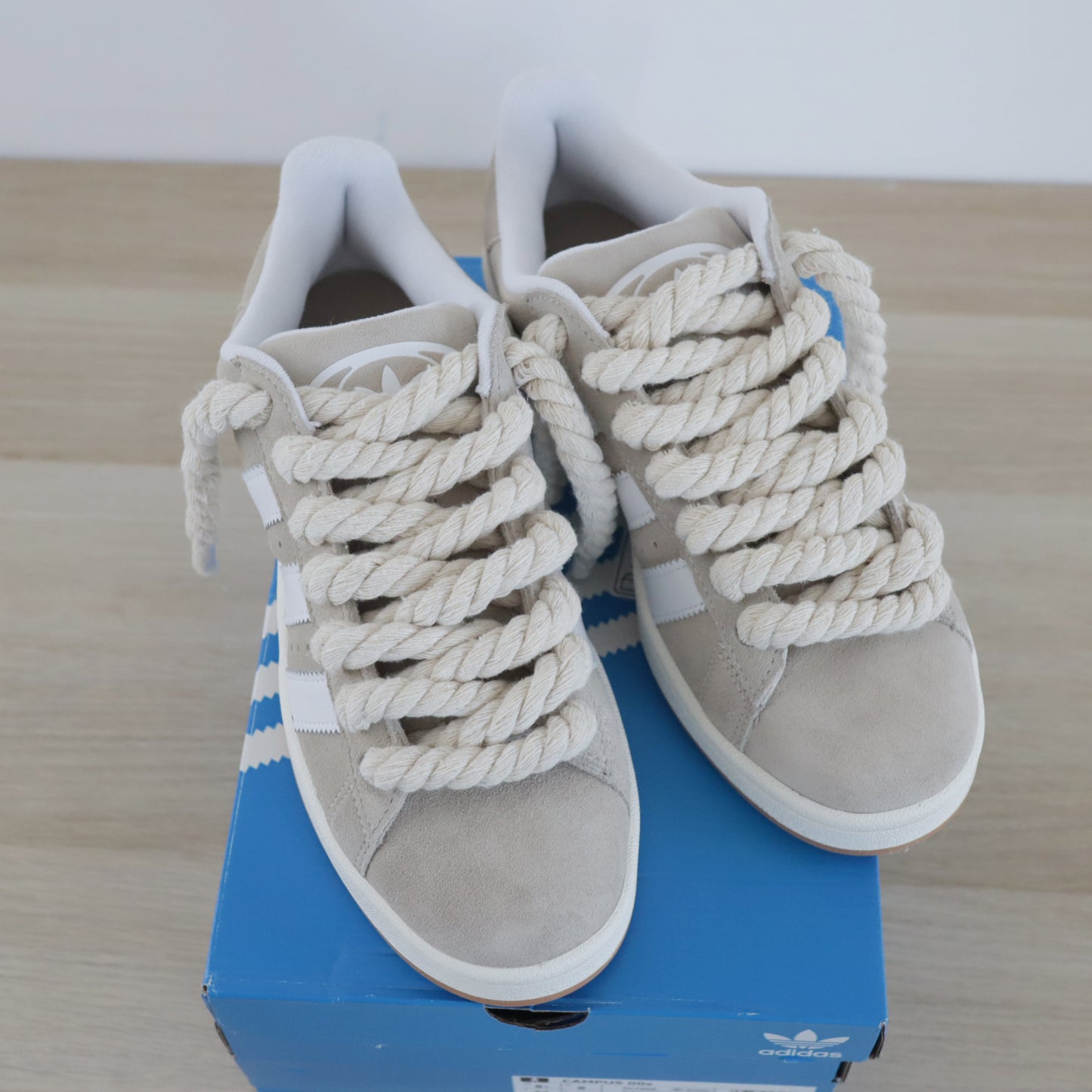 adidas campus rope laces pas cher sneakers custom gros lacets en corde soldes af1 promo air force pas cher beige