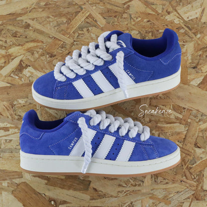 baskets Adidas Campus 00S bleu custom - chaussures personnalisées rope laces gros lacets custom sneakeaze custom skz