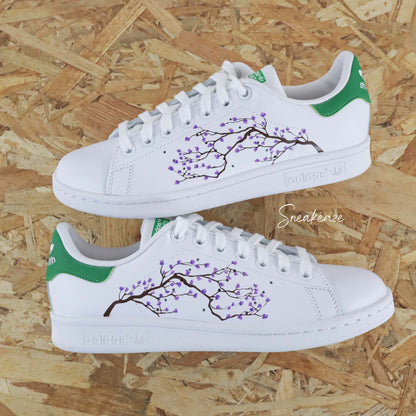 baskets adidas stan smith custom sakura cherry blossom pastel sneakers skz sneakeaze