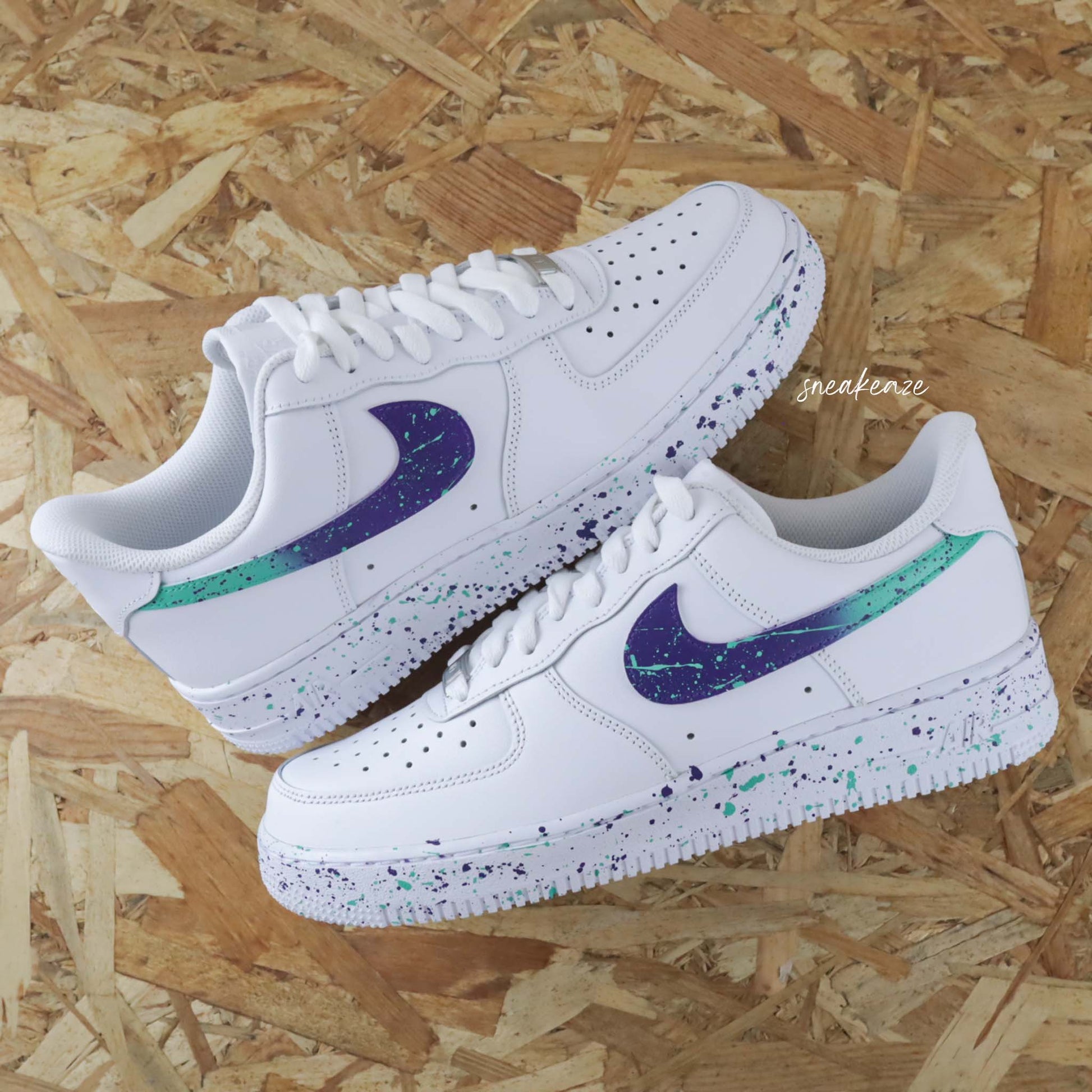 baskets nike air force 1 custom splash sneakers af1 sneakeaze