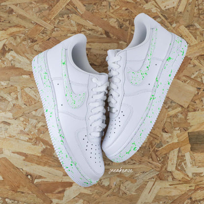 baskets Air Force 1 custom - Splash vert fluo AF1 - SNEAKEAZE CUSTOMS skz sneakers