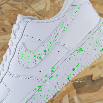 baskets Air Force 1 custom - Splash vert fluo AF1 - SNEAKEAZE CUSTOMS skz sneakers