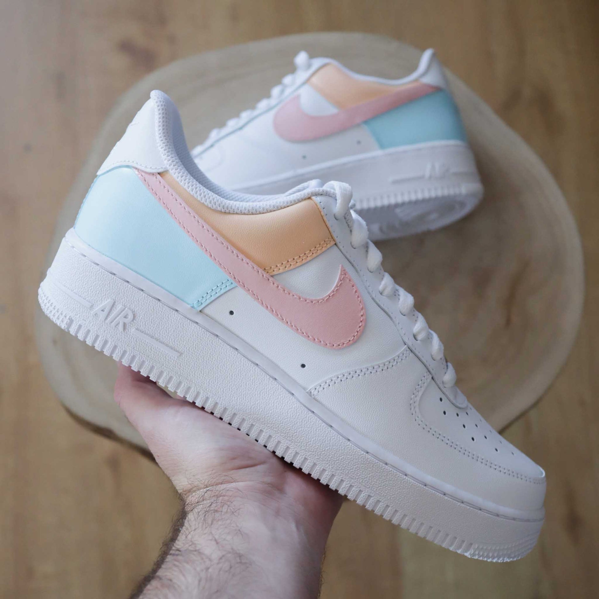 nike air force 1 custom pastel sneakers personnalisable nike rose air force turquoise pour femme af1 pastel