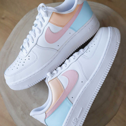 nike air force 1 custom pastel sneakers personnalisable nike rose air force turquoise pour femme af1 pastel