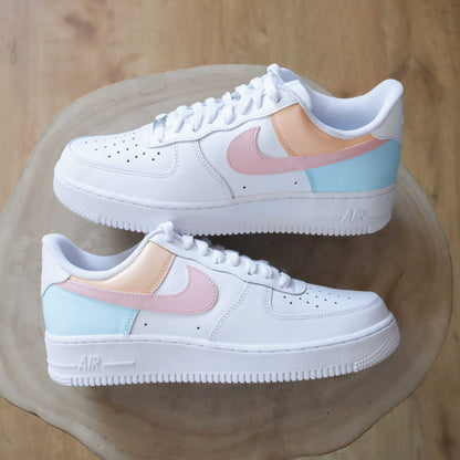 nike air force 1 custom pastel sneakers personnalisable nike rose air force turquoise pour femme af1 pastel