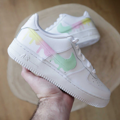 nike air force 1 custom pastel baskets custom femme sneakers personnalisées air force rose