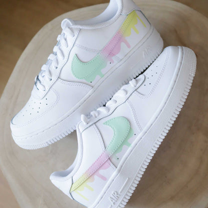 nike air force 1 custom pastel baskets custom femme sneakers personnalisées air force rose