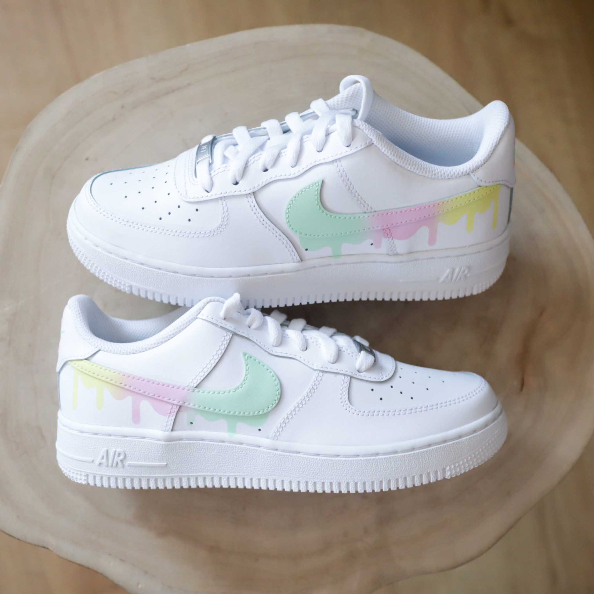 nike air force 1 custom pastel baskets custom femme sneakers personnalisées air force rose