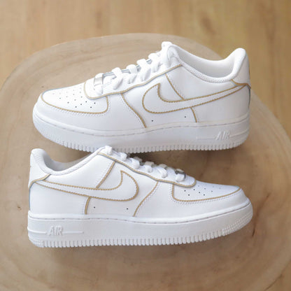 nike air force 1 custom beige af1 outline baskets custom femme sneakers personnalisable enfants air force one beige sable