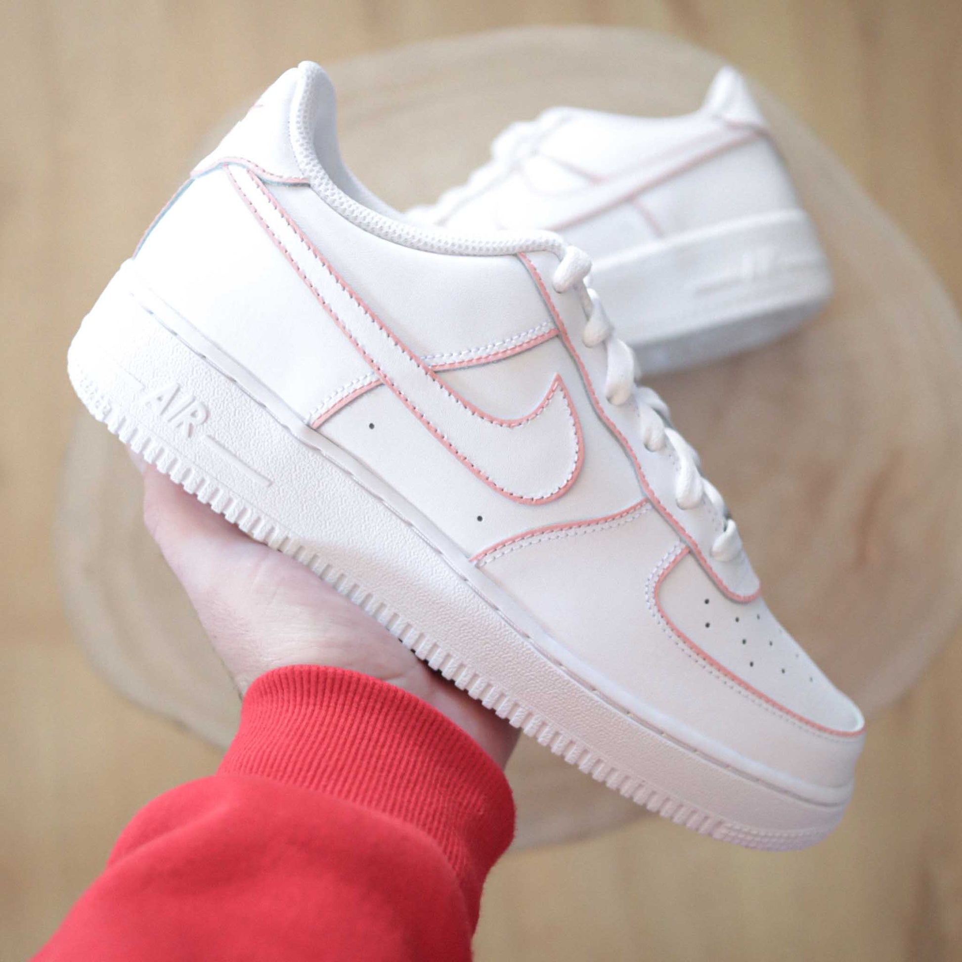 nike air force 1 custom rose pastel sneakers personnalisable af1 pastel baskets custom femme air force one rose