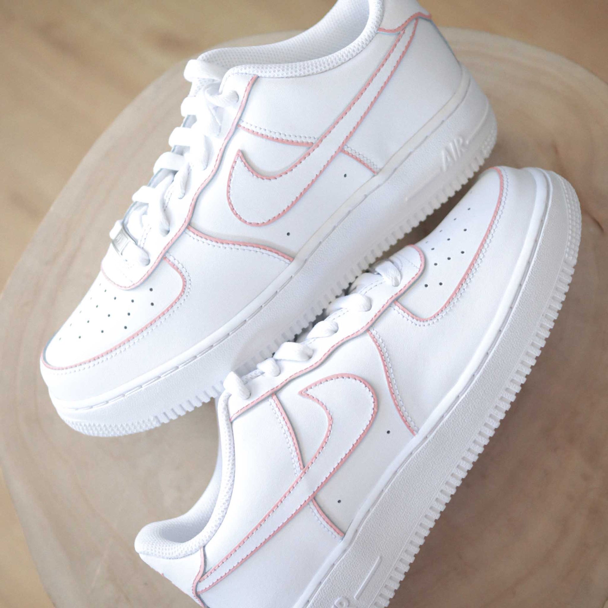 nike air force 1 custom rose pastel sneakers personnalisable af1 pastel baskets custom femme air force one rose