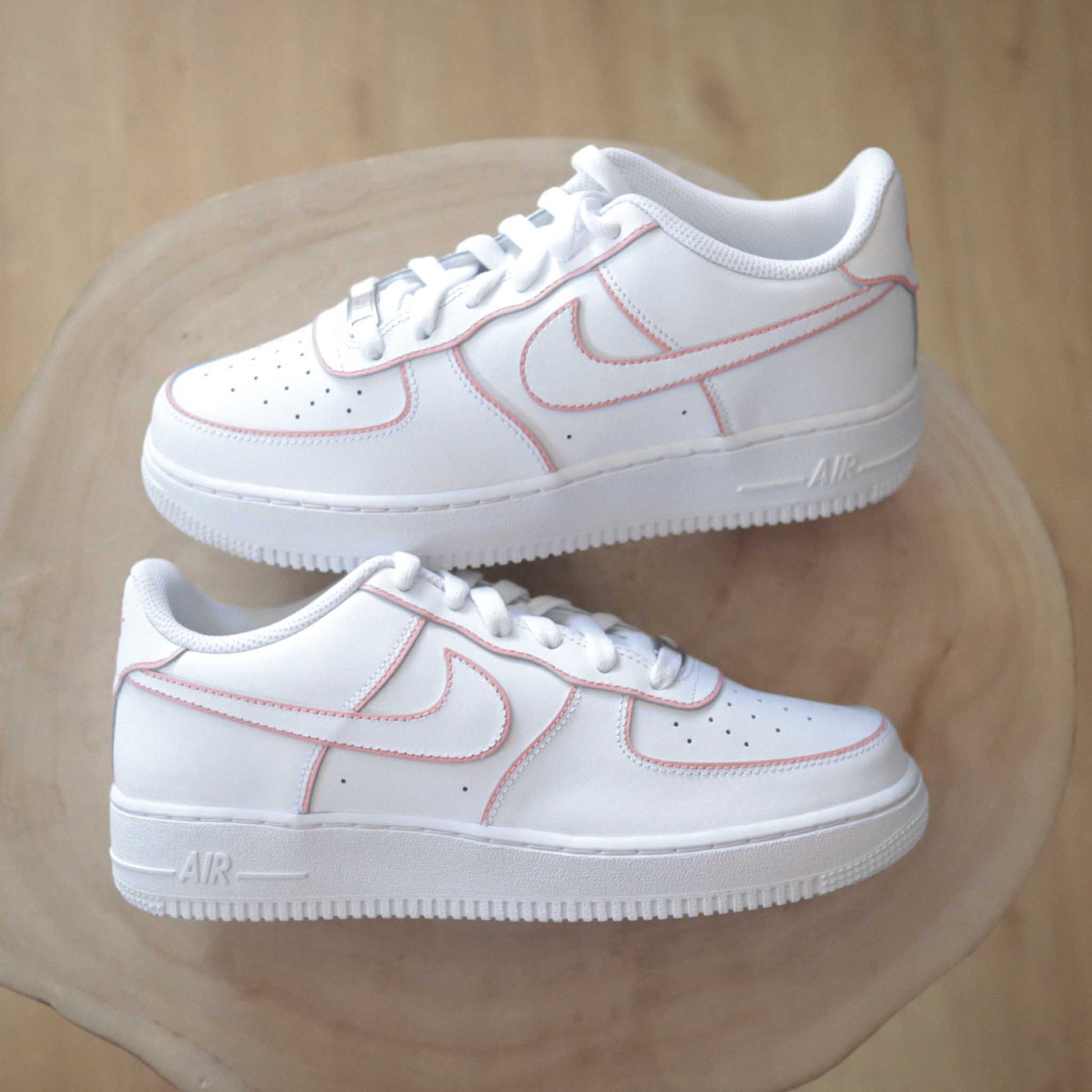 nike air force 1 custom rose pastel sneakers personnalisable af1 pastel baskets custom femme air force one rose