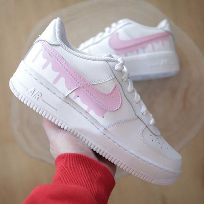 nike air force 1 custom rose baskets custom et sneakers personnalisées femme nike pastel af1 rose 