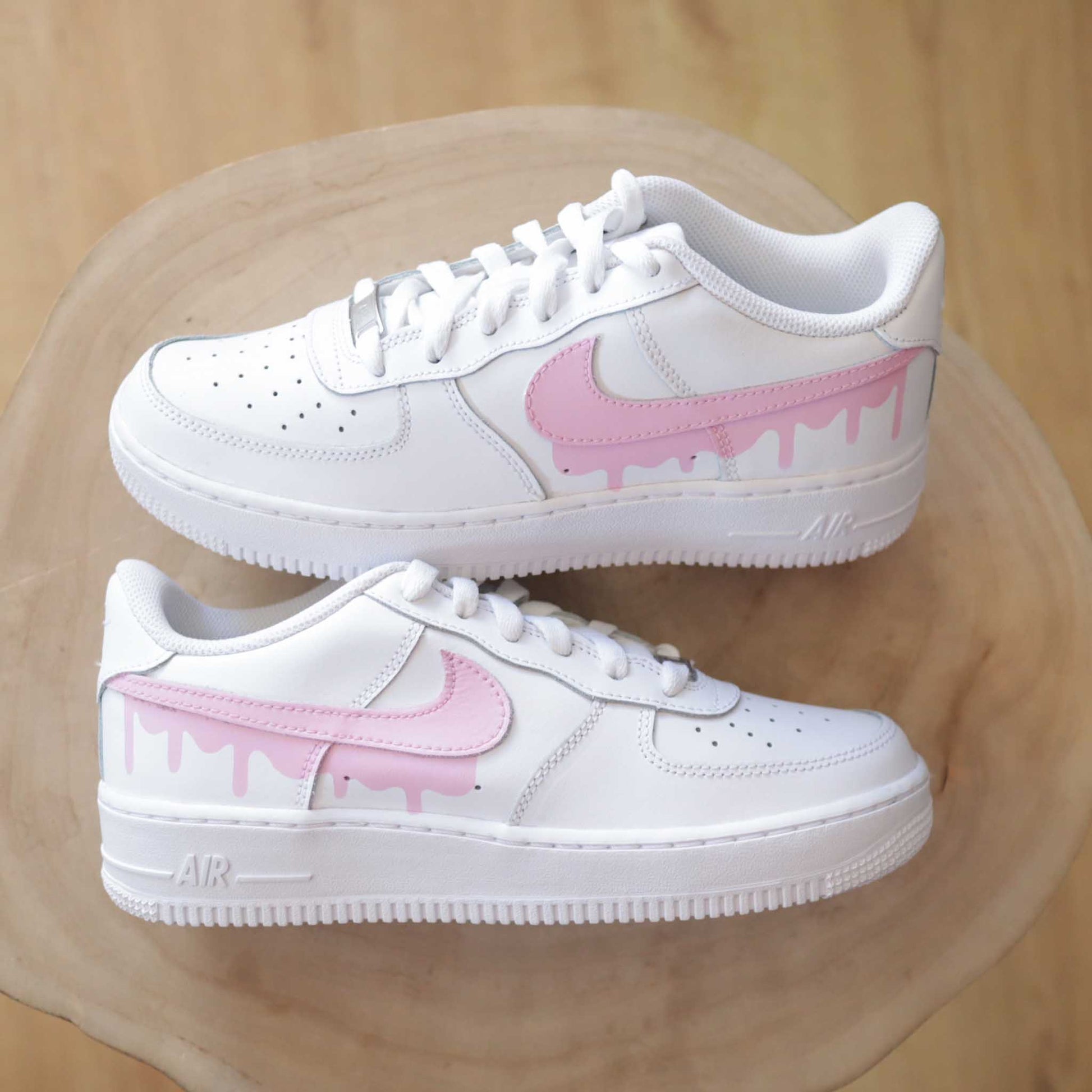 nike air force 1 custom rose baskets custom et sneakers personnalisées femme nike pastel af1 rose 