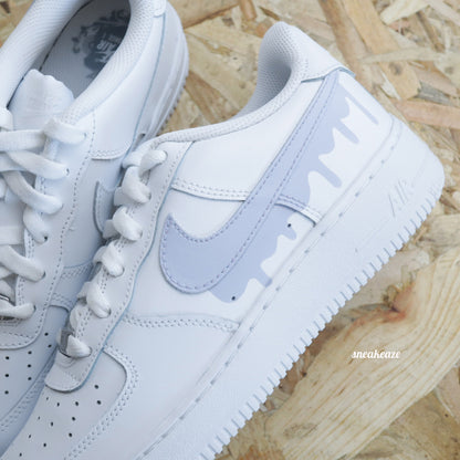 nike air force 1 custom drip gris sneakers homme et femme AF1 personnalisé basket peint à la main 