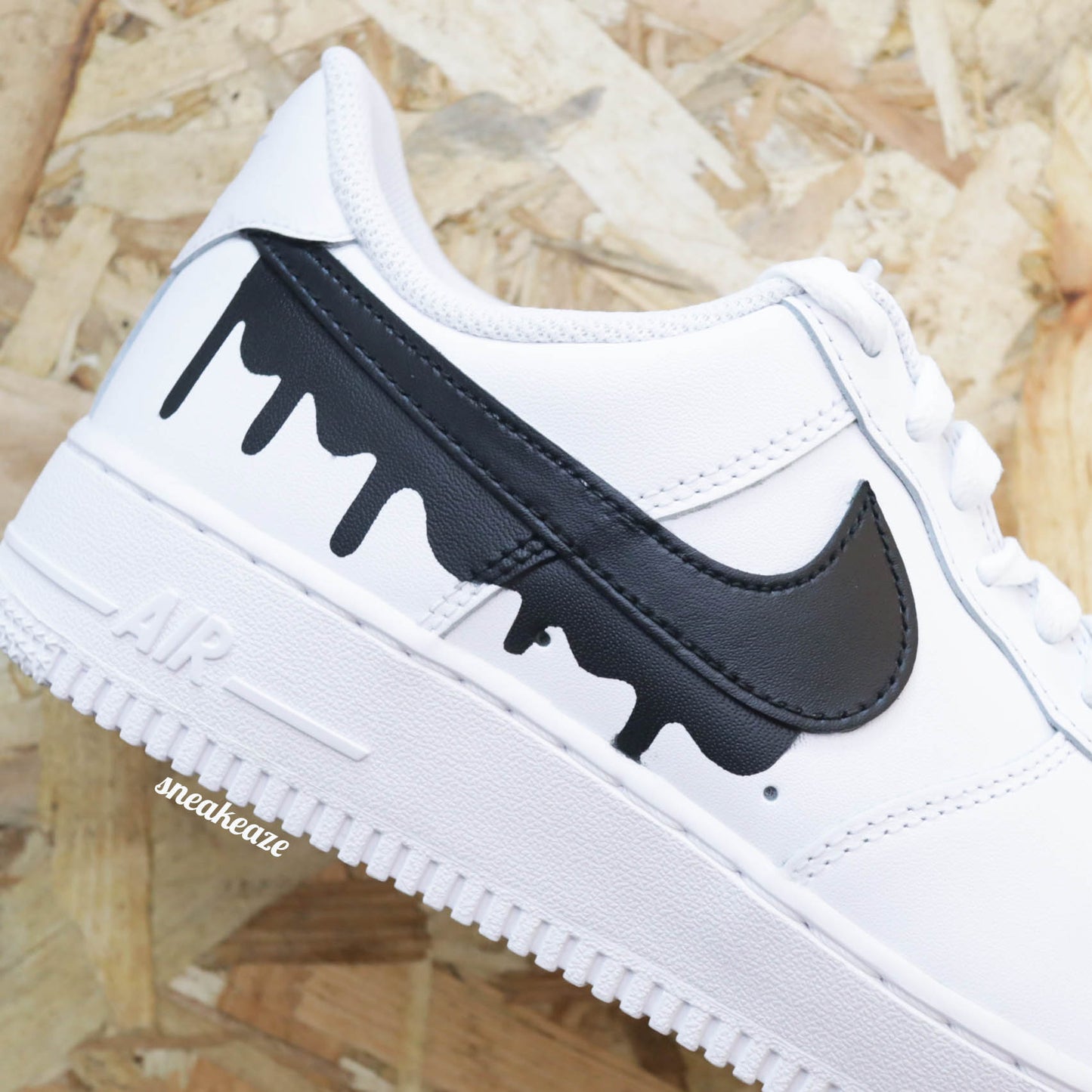 nike air force 1 custom drip noir sneakers personnalisé pastel air force femme baskets custom drip