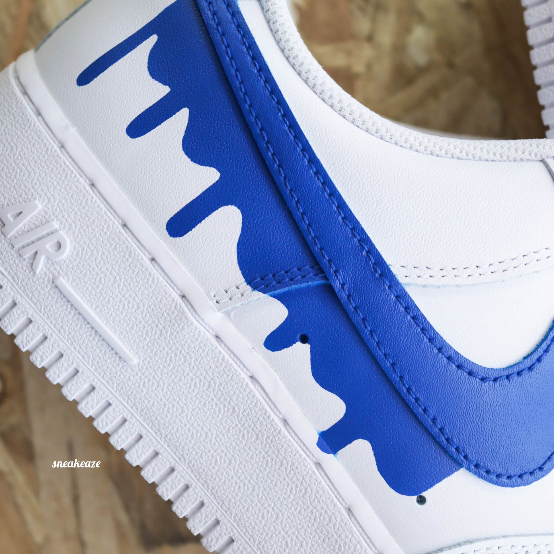 nike air force 1 custom drip bleu sneakers personnalisé pastel air force femme baskets custom drip