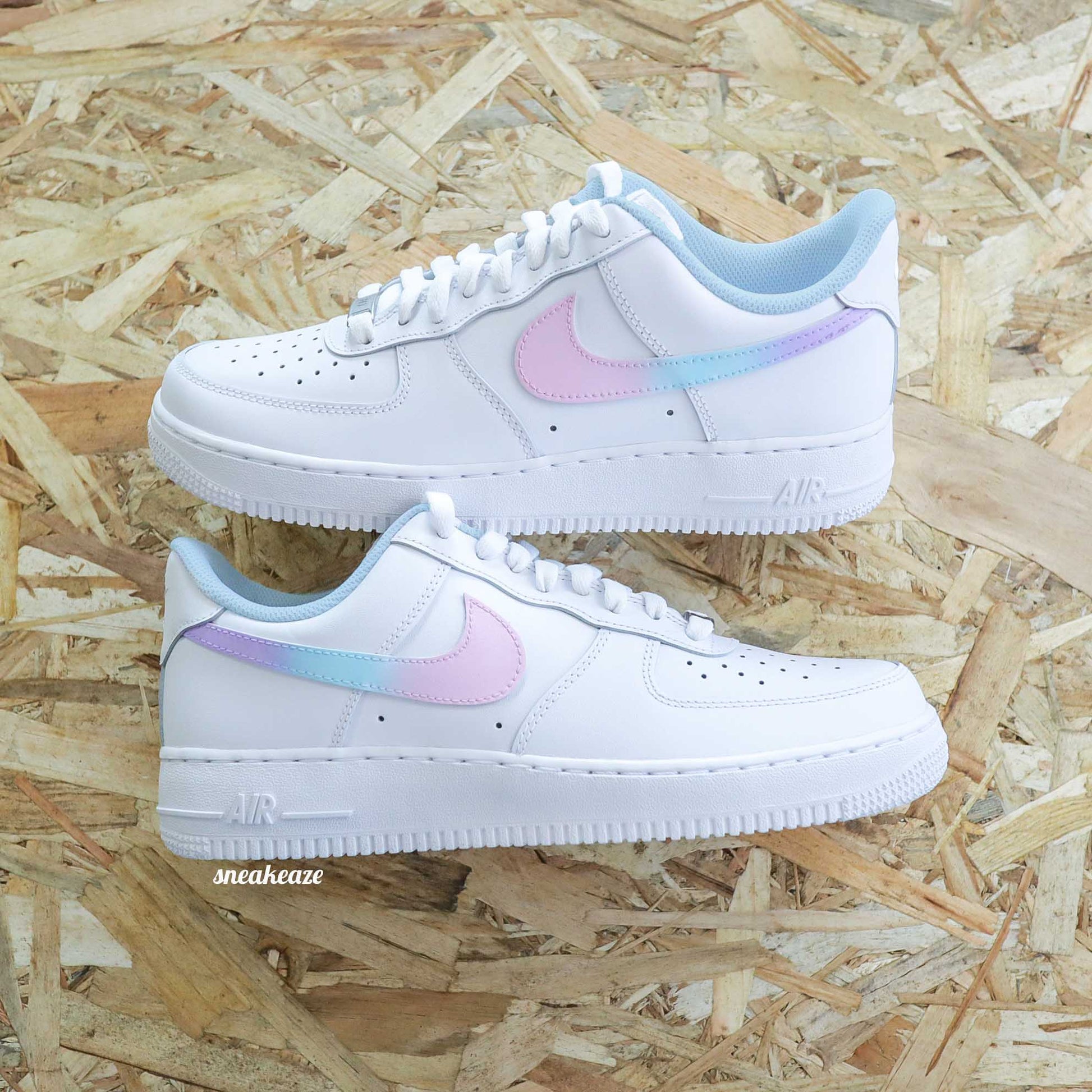 nike air force 1 custom lila violet pastel sneakers af1 sneakeaze customs skz