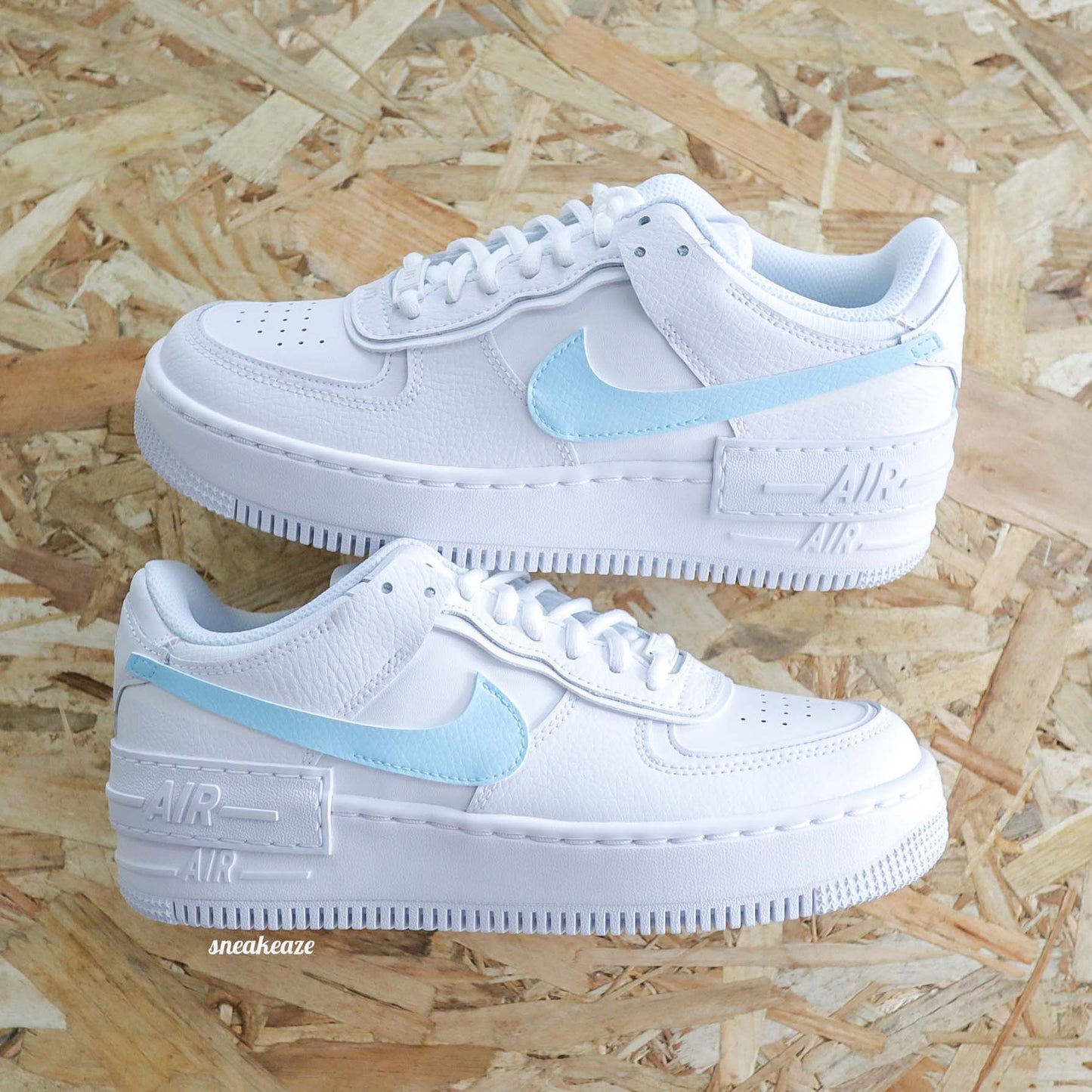 Nike air force 1 shadow turquoise baskets custom pastel sneakers af1 pour femme