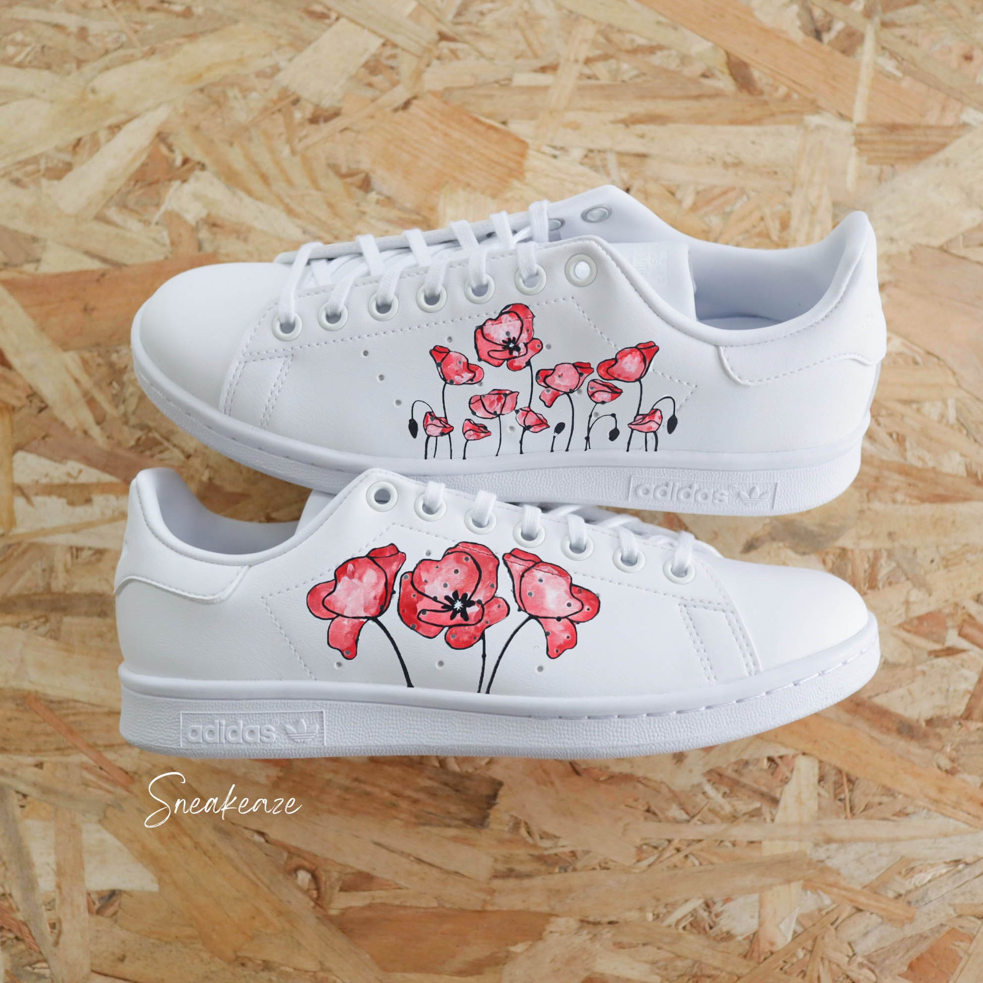 Coquelicot - Stan Smith custom - SNEAKEAZE CUSTOMS