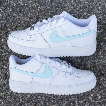 nike air force 1 custom turquoise sneakers personnalisées pour femme nike pastel air force personnalisable 