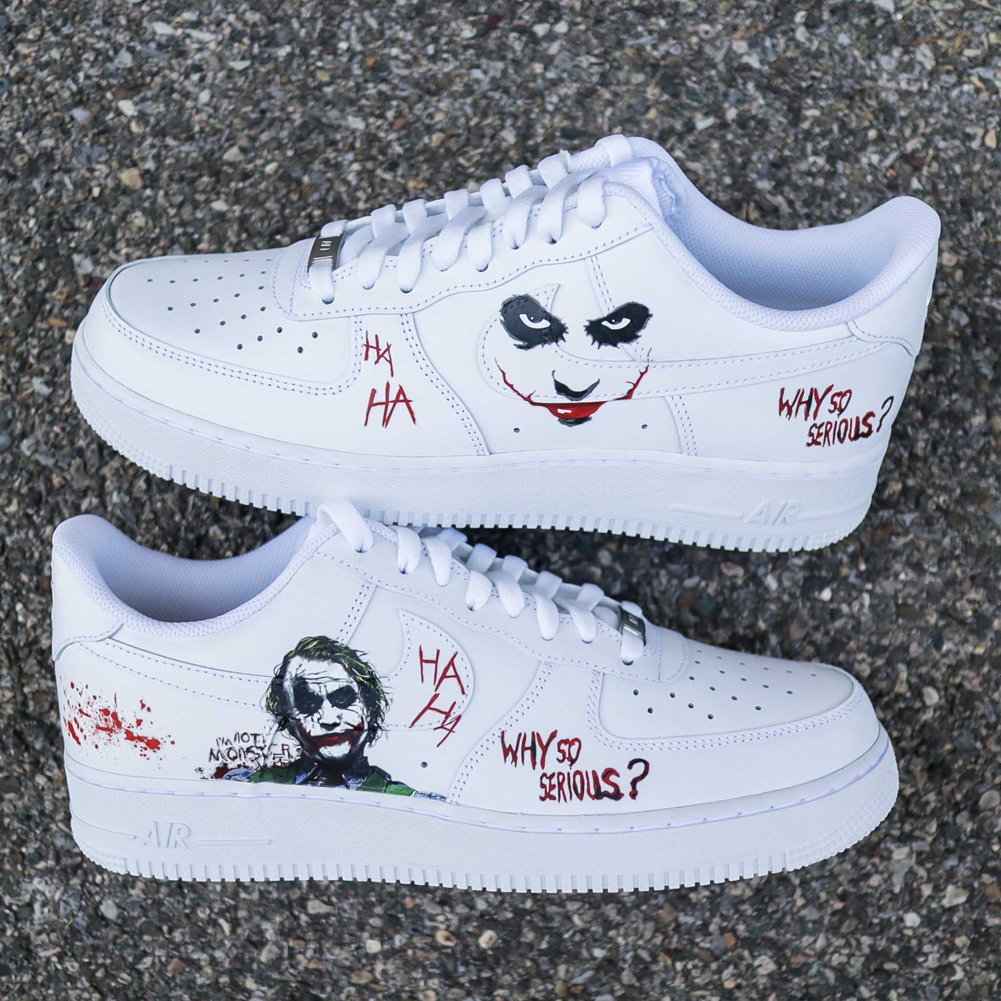 nike air force 1 custom le joker sneakers custom batman baskets personnalisées nike dc comics af1 custom