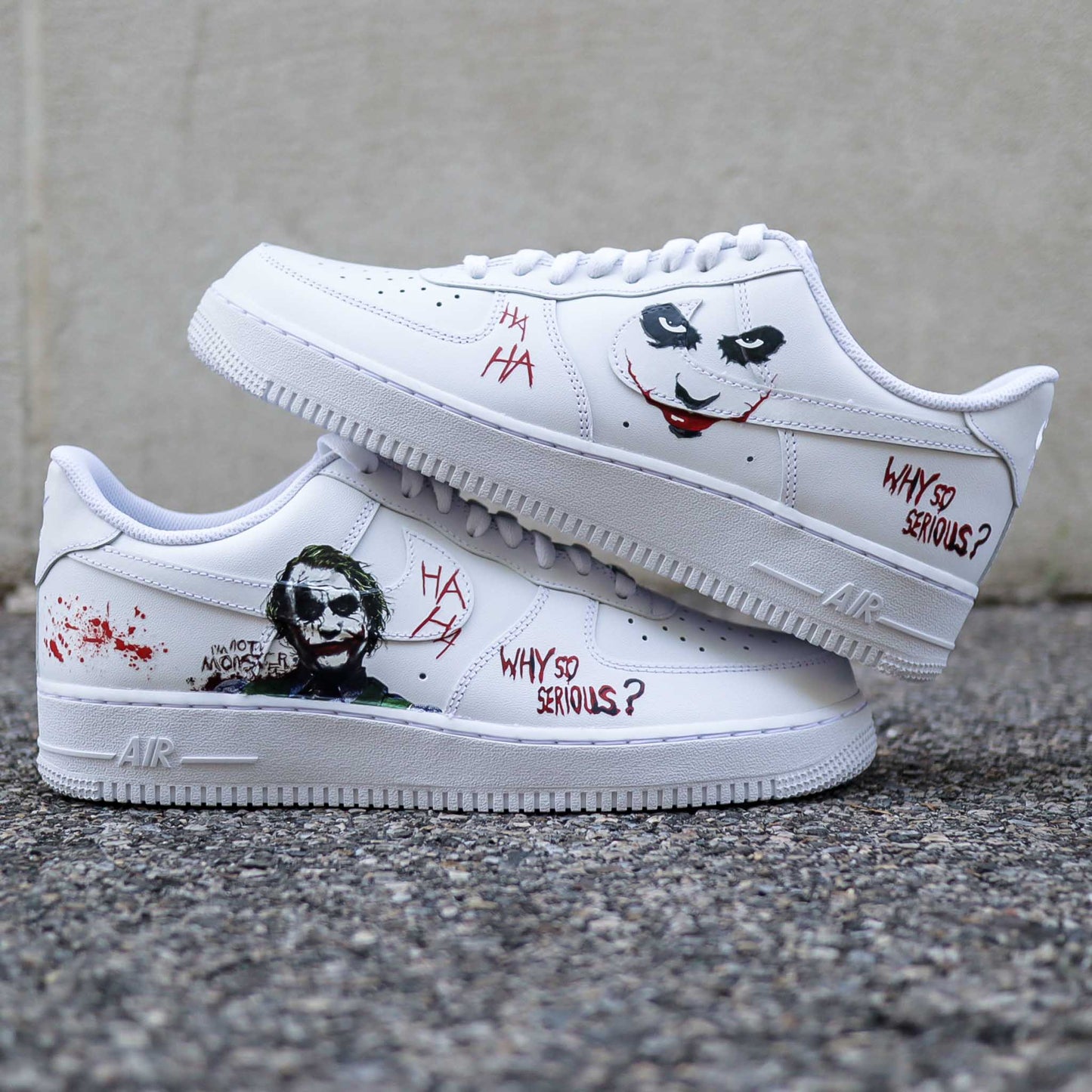 nike air force 1 custom le joker sneakers custom batman baskets personnalisées nike dc comics af1 custom