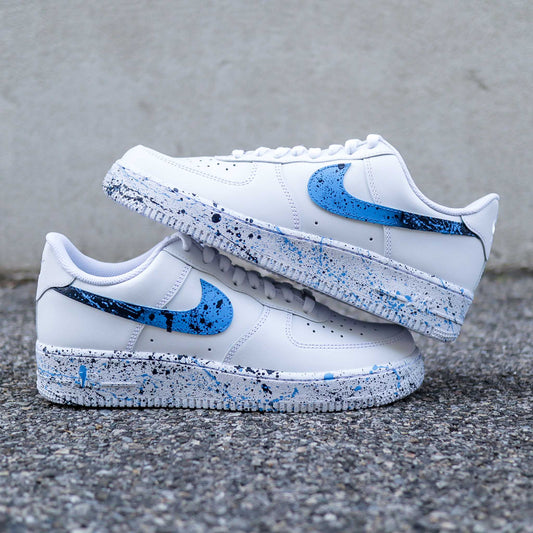 nike air force 1 cusotm splash turquoise baskets custom bleu nike turquoise sneakers personnalisées pour femme af1 pastel 