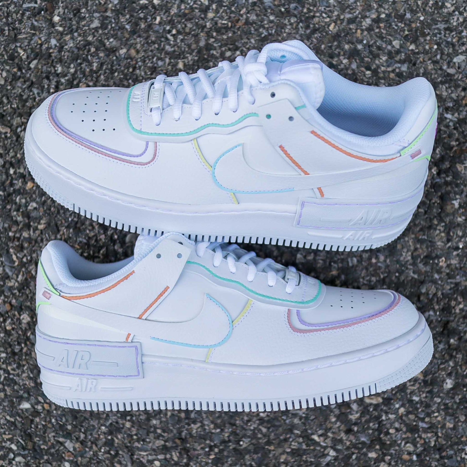 nike air force 1 shadow custom contours pastel baskets personnalisées nike pastel air force turquoise femme sneakers af1 custom