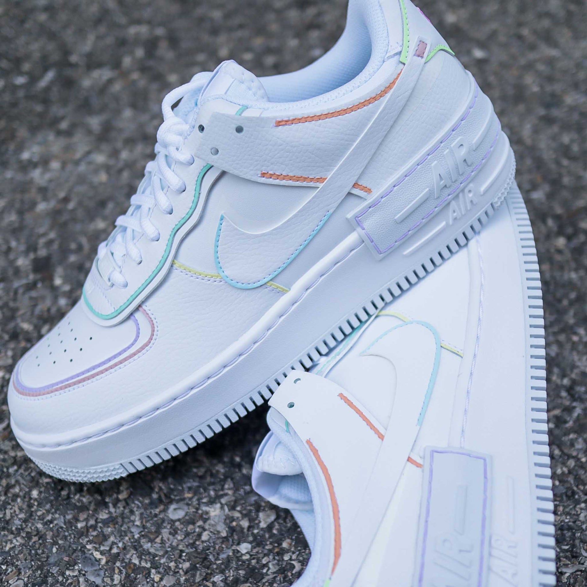 nike air force 1 shadow custom contours pastel baskets personnalisées nike pastel air force turquoise femme sneakers af1 custom