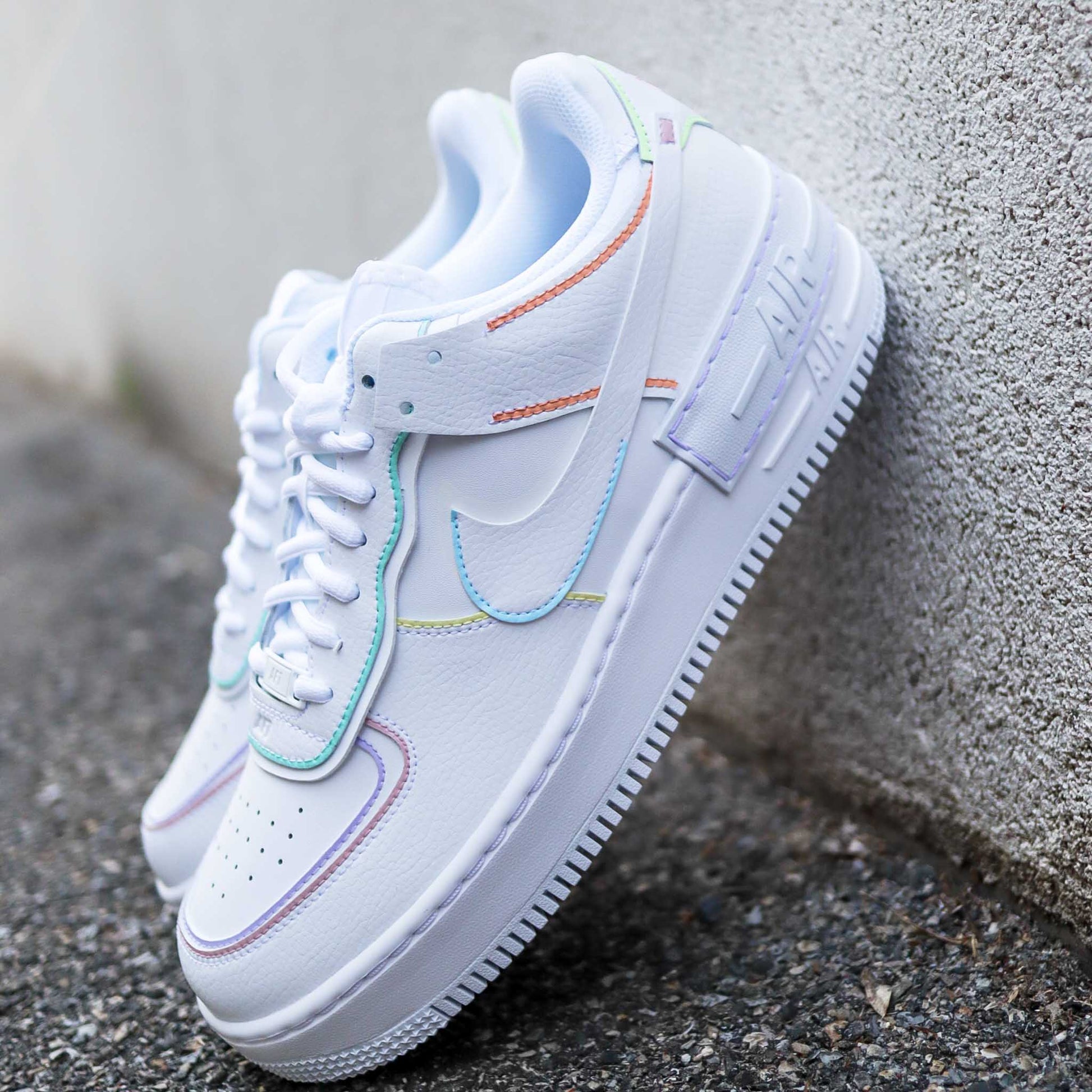 nike air force 1 shadow custom contours pastel baskets personnalisées nike pastel air force turquoise femme sneakers af1 custom