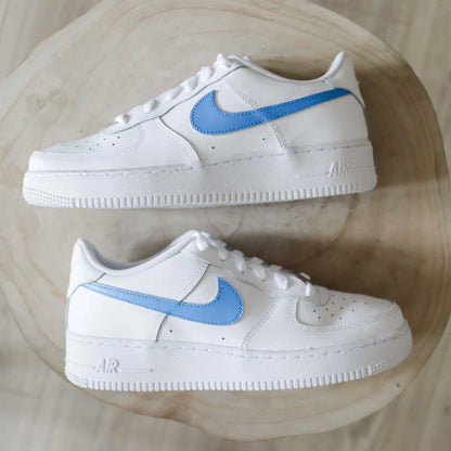 nike air force 1 turquoise baskets custom bleu sneakers personnalisées af1 custom