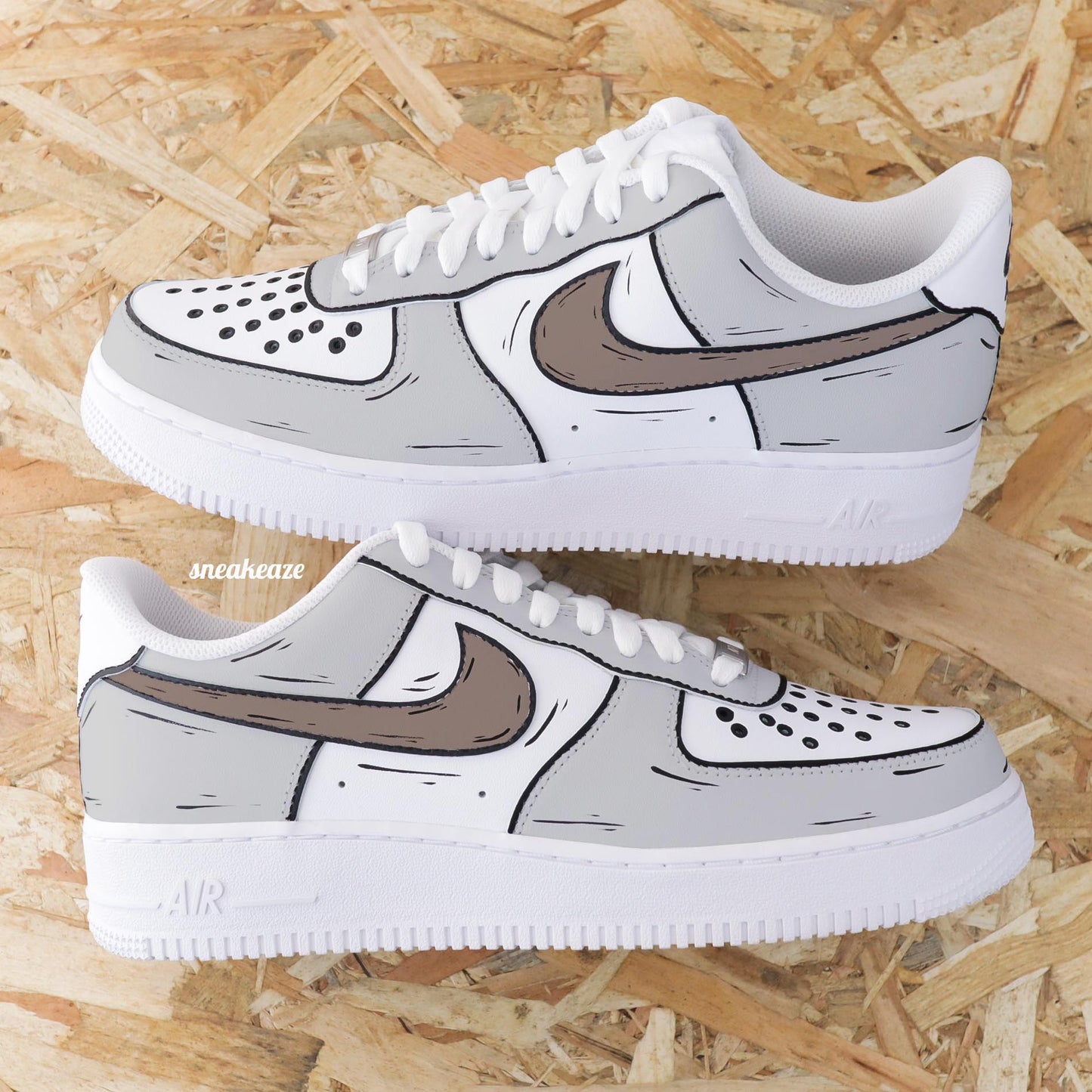 baskets-nike-air-force-1-customisees-cartoon-gris-swoosh-mocha