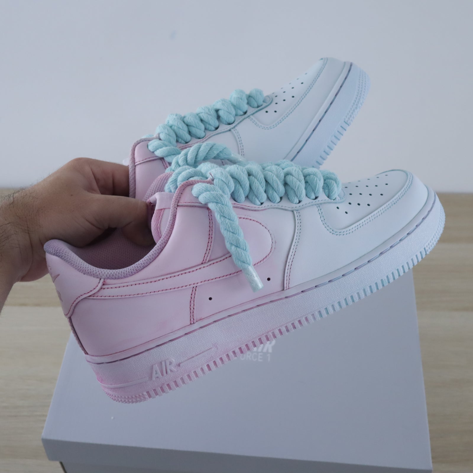 nike air force 1 rope laces pas cher sneakers custom gros lacets en corde soldes promo af1 pastel 